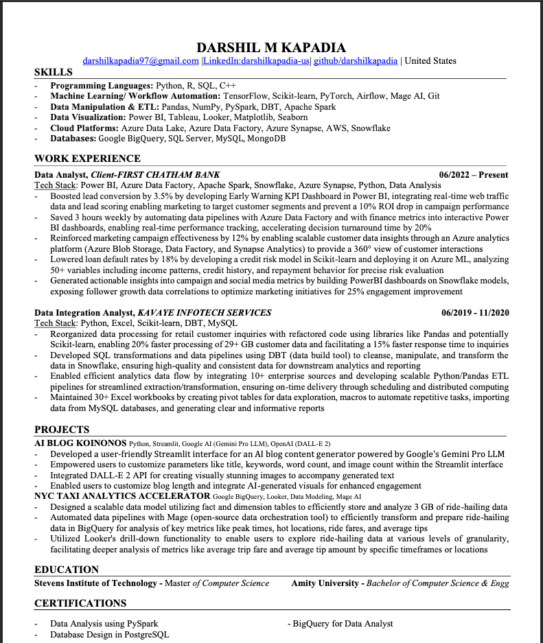 Resume Preview